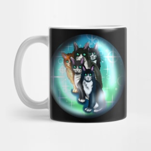 Black and white cats in a crystal ball Mug